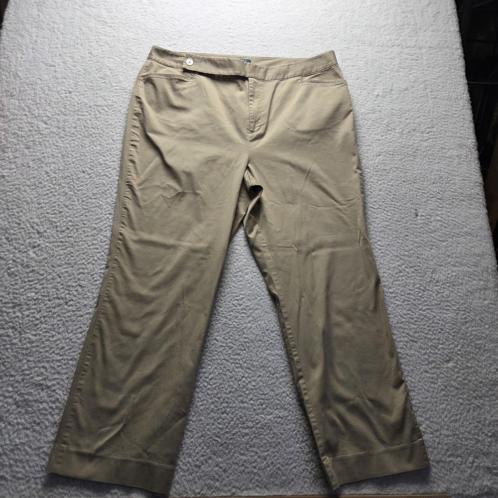 Lauren Ralph Lauren Pants Womens 18W Beige Twill Straight Stretch Khakis Casual